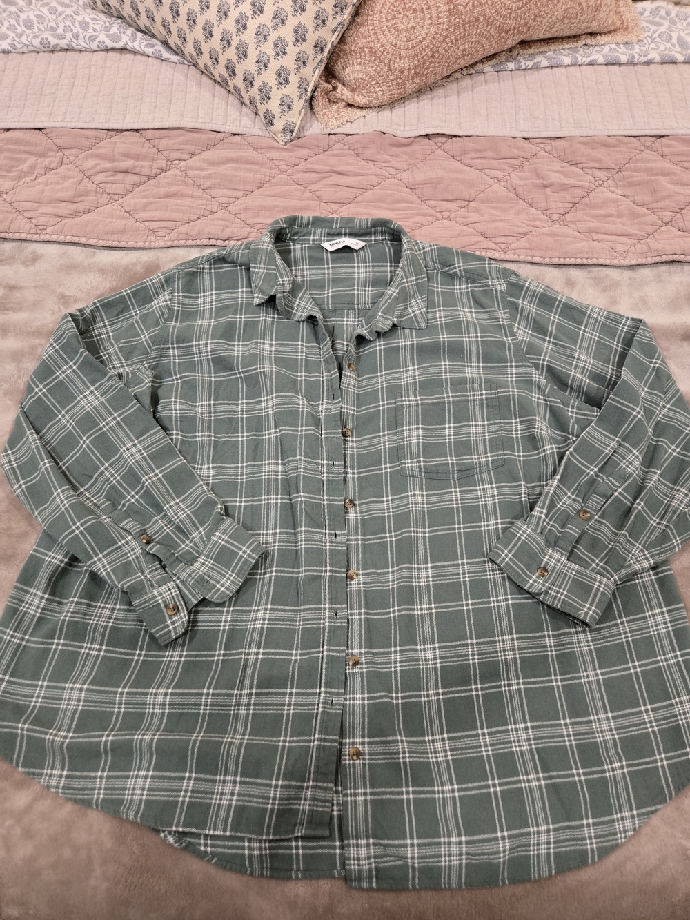 Green Flannel 100% Cotton